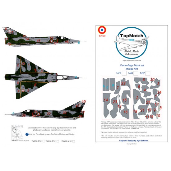 1/72 Mirage IIIR Camo Masks