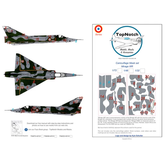 1/32 Mirage IIIR Camo Masks