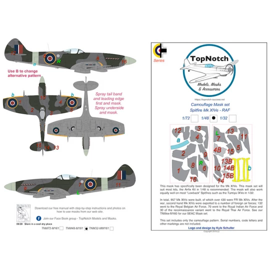 1/72 Spitfire Mk XIVe RAF Camouflage Masks