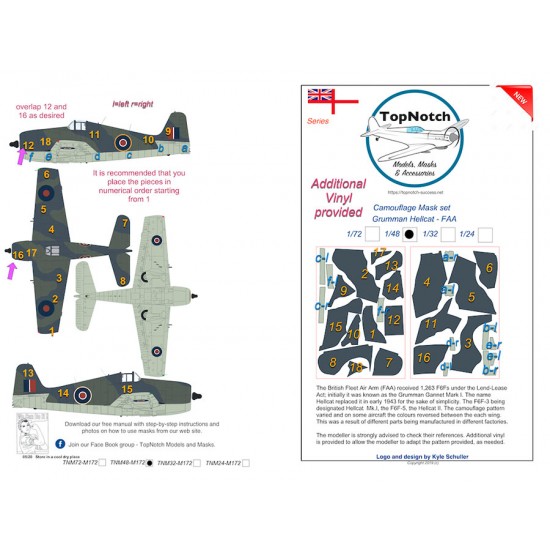1/48 Grumman Hellcat - British FAA Camo Masks