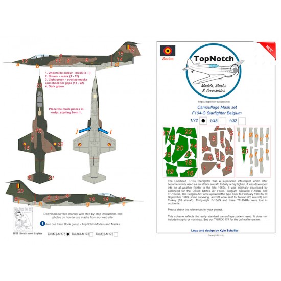 1/72 F104 - G "Starfighter" Belgian Camo Masks