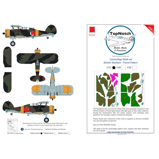 1/72 Gloster Forest (Finnish) pattern Camo Masks