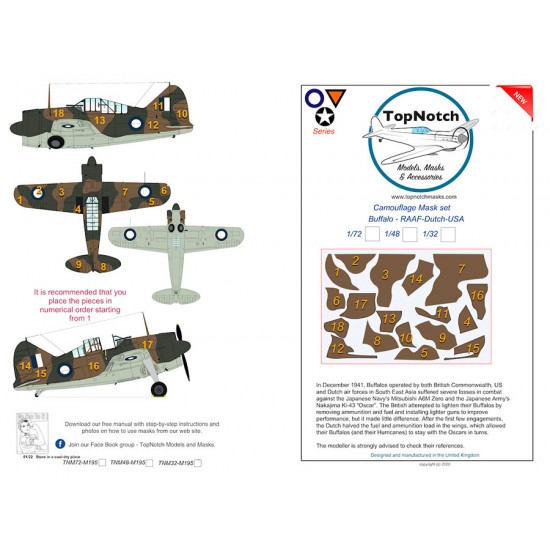 1/48 Buffalo - RAF-Dutch-USA Camo Masks