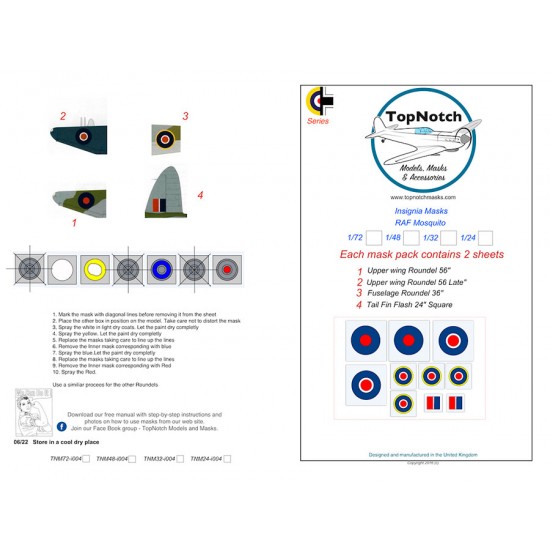1/32 RAF Mosquito Insignia Masks