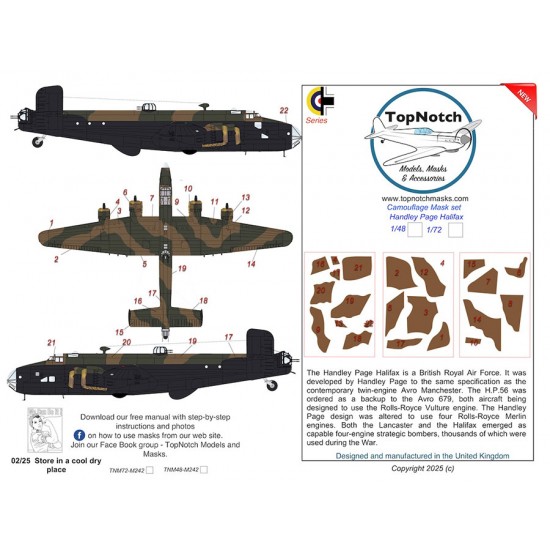 1/48 Handley Page Halifax MKIII Camo Masks