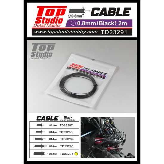 Black Cable (dia. 0.8mm, L: 2m)