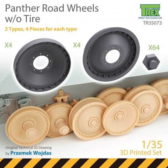 1/35 Panther Road Wheels w/o Tire Set (2 types, 4pcs for each type)