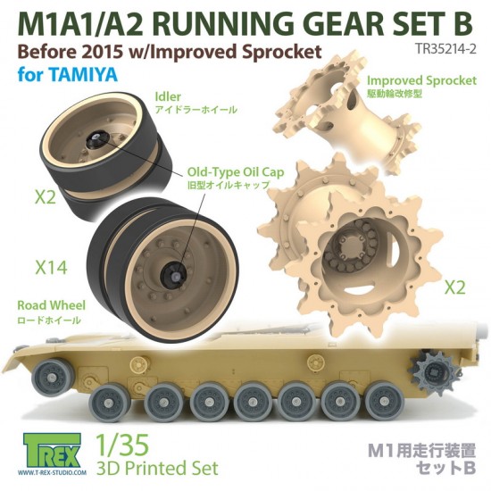 1/35 M1A1/A2 Running Gear Set B (Before 2015 with Improved Sprocket) for TAMIYA