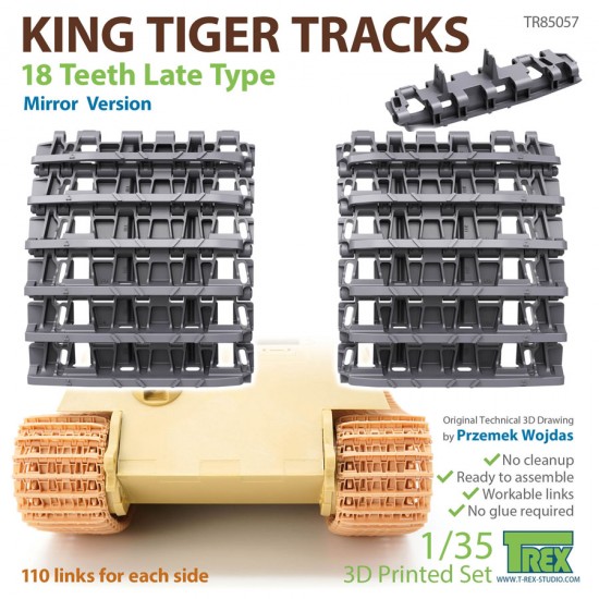 1/35 King Tiger Tracks 18 Teeth Late Type Mirror Version