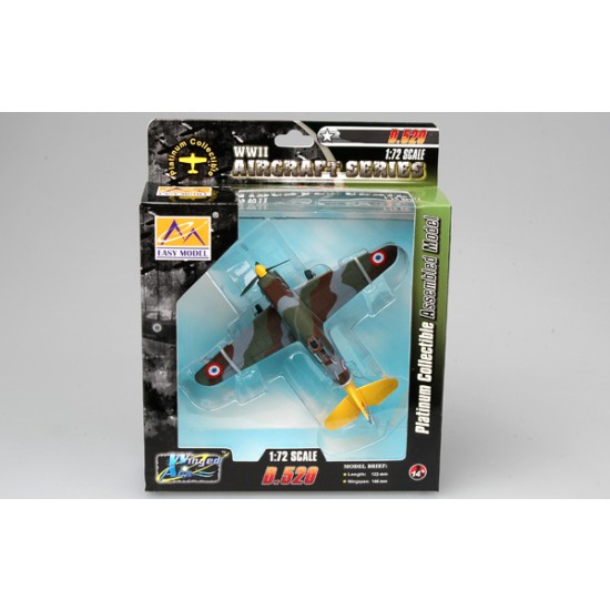 1/72 D.520, No.343 Captain of GC II/3.June 1941 Assembled and Painted Plastic Kit