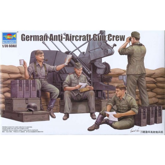 1/35 WWII German Anti-Aircraft Gun Crew (4 figures)