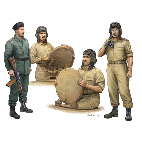 1/35 Iraqi Tank Crew (3 figures , 6 Rifles)