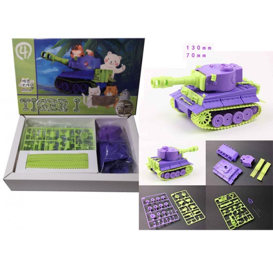 Cartoon Q Tank Tiger I (length: 130mm, width: 70mm) [Snap-fit]