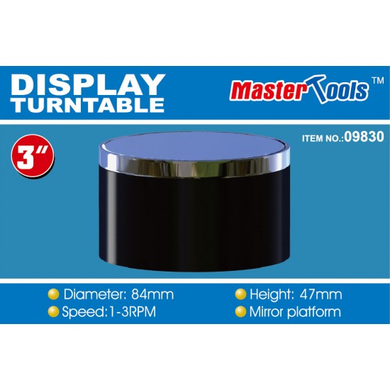 Turntable Display with Mirror Platform (Speed: 1-3RPM, Diameter: 84mm, Height: 47mm)