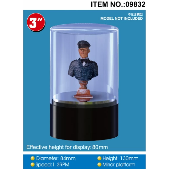 Flat Top Turntable Display (Diameter: 84mm,Height:130mm,Effective Height for Display:80mm)