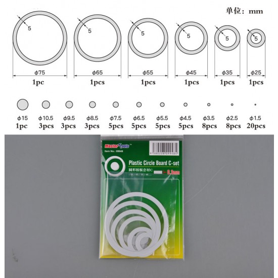 Plastic Circle Board C-set (thickness: 0.3mm)