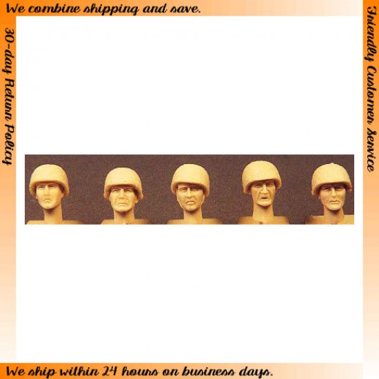 1/35 WWII American Heads (M-1 Helmets with Netting)