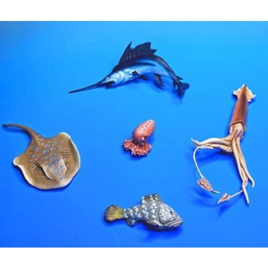1/35 Animals Set #1 -  Sea Life (Fishes, Ray, Giant Squid and Octopus) 