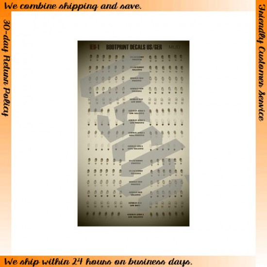 1/35 Bootprint Decals w/Mud effect