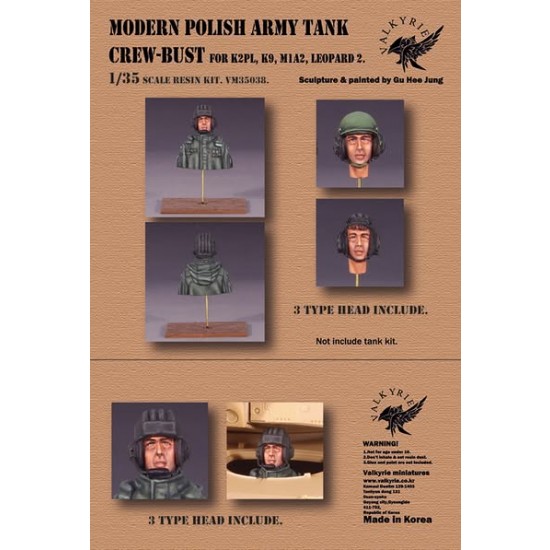 1/35 Modern Polish Army Tank Crew Bust for K2PL, K9, M1A2, Leopard 2