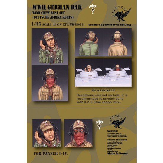 1/35 WWII German DAK Tank Crew Bust Set (2pcs)