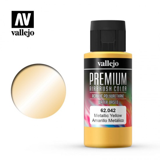 Acrylic Airbrush Paint - Premium Colour #Metallic Yellow (60ml)