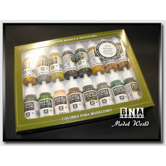 Acrylic Model Colour Paint Set - WWII German Camouflage (16 x 17ml)