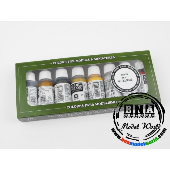 Model Colour Paint Set - Metallics (8 x 17ml)