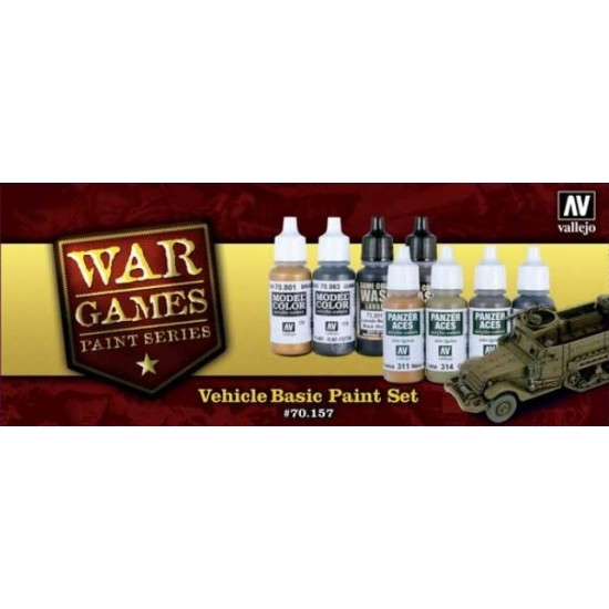 Vallejo Model Colour Paint Set WWII Wargames Vehicle Basic 8 Colour