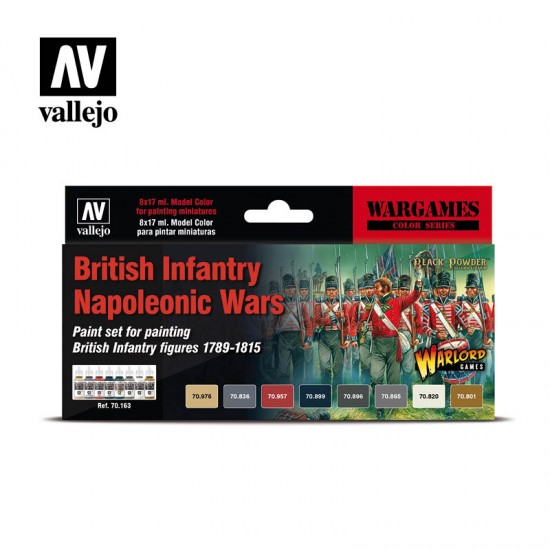 Wargame Acrylic Paint Set - British Infantry Napoleonic Wars (8 x 17ml)