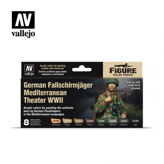 Acrylic Paint Set - Model Color #German Fallschirmjager Mediterranean Theater WWII