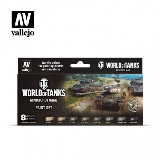 Acrylic Paint Set - World of Tanks Miniatures Game (8 x 17 ml/0.57 fl oz w/Figure)