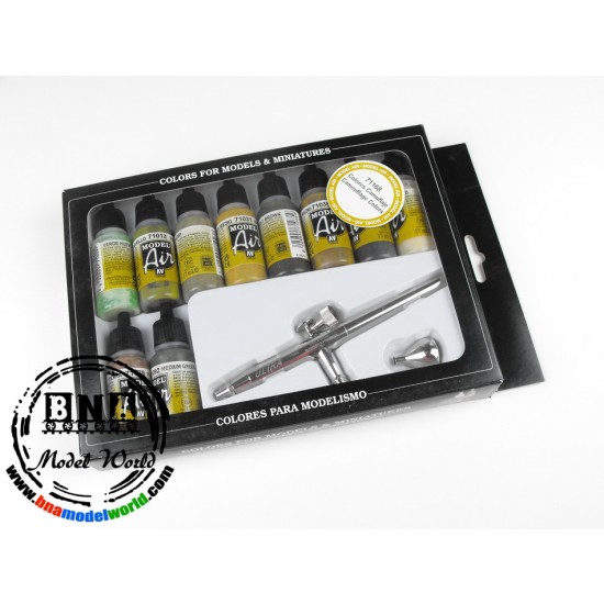 Model Air Acrylic Paint Set - Ultra Airbrush Kit & 10 Camo Colours