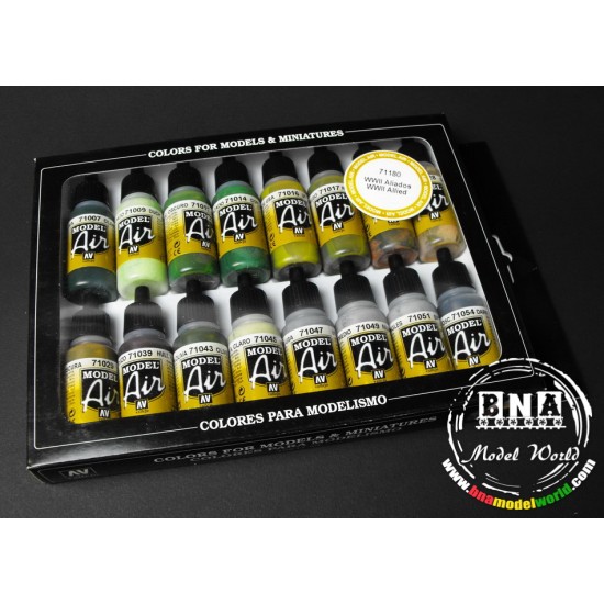 Model Air - WWII Allied Acrylic Paint Set (16 x 17ml) 