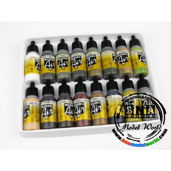 Model Air Acrylic Paint Set - WWII German / Allied  (16 x 17ml)