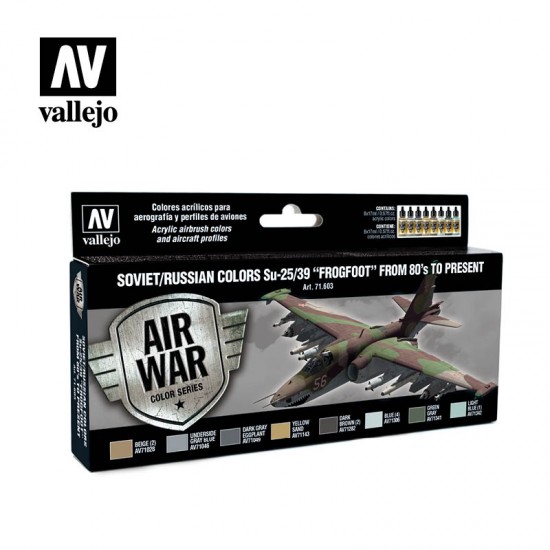 Model Air Acrylic Paint Set - Soviet/Russian Su-25/39 "Frogfoot" 1980- (8 x 17ml)