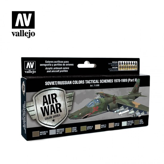 Model Air Acrylic Paint Set - Soviet/Russian Tactical Schemes Part II 1978-1989 (8 x 17ml)