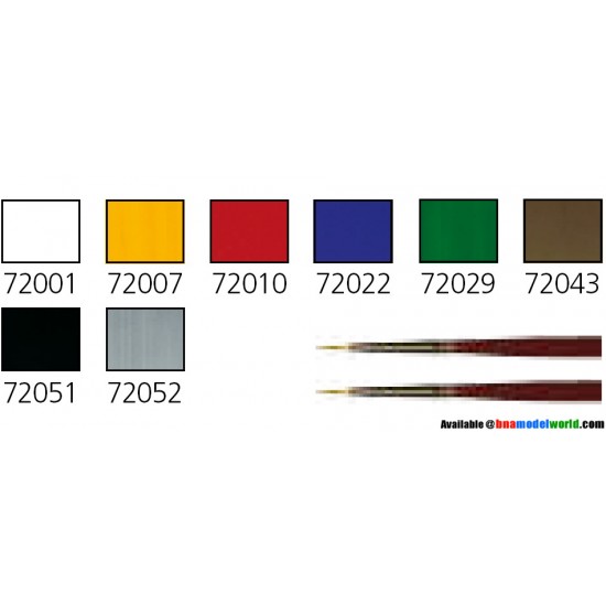 Vallejo Introduction Game Colour Paint Set I (8 x 17ml, 2 Toray Brushes