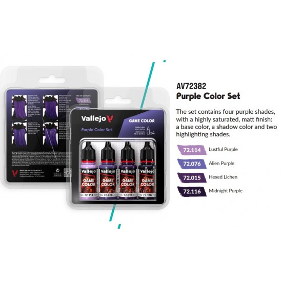 Acrylic Paint Set - Game Colour #Purple (4x 18ml)