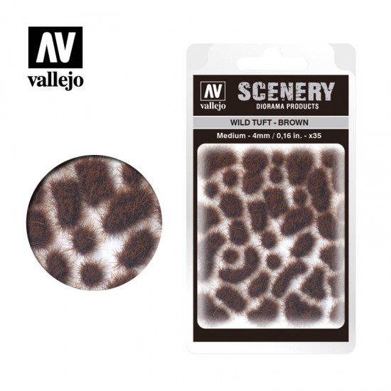 Wild Tuft - Brown (medium: 4mm/0.16in, 35pcs)