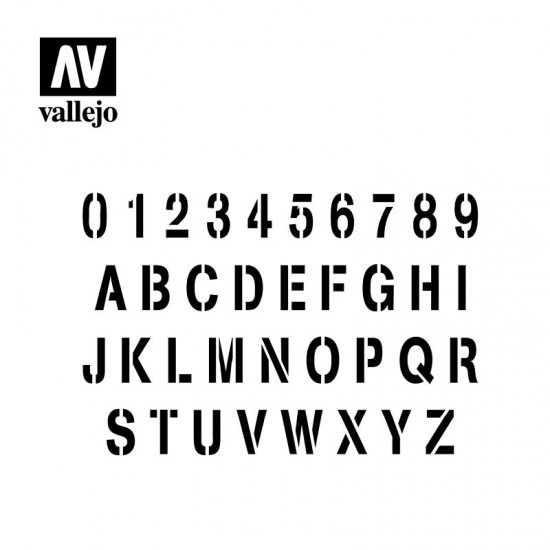 Masking Stencils for 1/35 Alphabet Stamp Font
