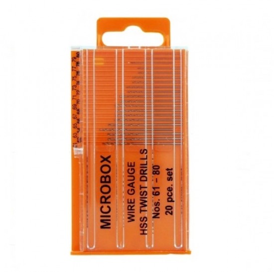 Microbox Drill set (20 bits, Nos. 61-80)
