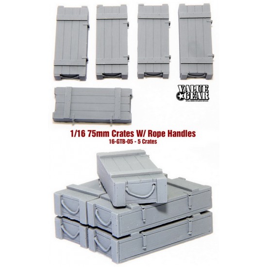 1/16 German 75mm Crates (Rope Handles 5 Crates)