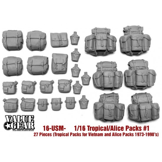 1/16 Vietnam Tropical/Alice and Butt Packs #1 (Packs and Canteens)