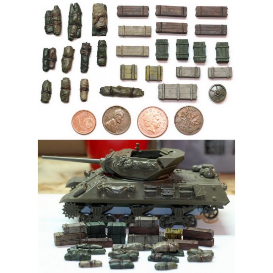 1/48 Tents, Tarps & Crates #2 (27 pieces, 16 Crates & 11 Rolls)