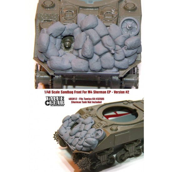 1/48 M4 Sherman EP Sandbag Front Version #2 for Tamiya kit #32505