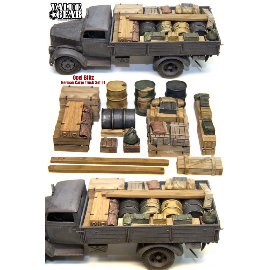 1/35 WWII Opel Blitz & German Cargo Truck Load Set #1 (13pcs)