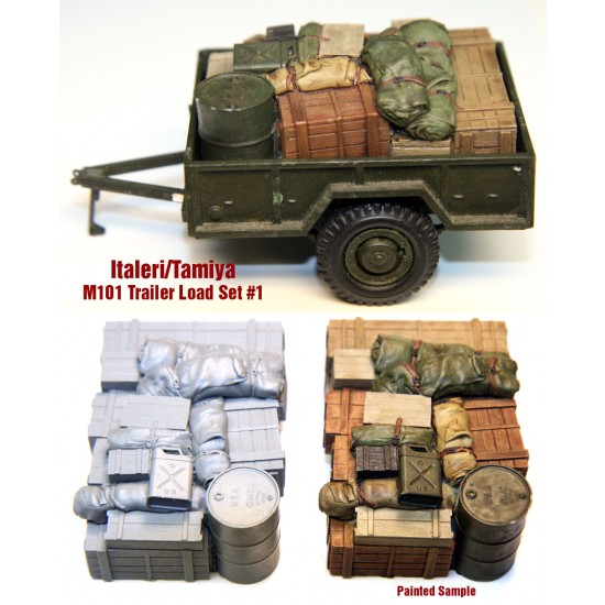 1/35 WWII US M101 3/4 Ton Trailer Load Set #1 for Tamiya/Italeri kit