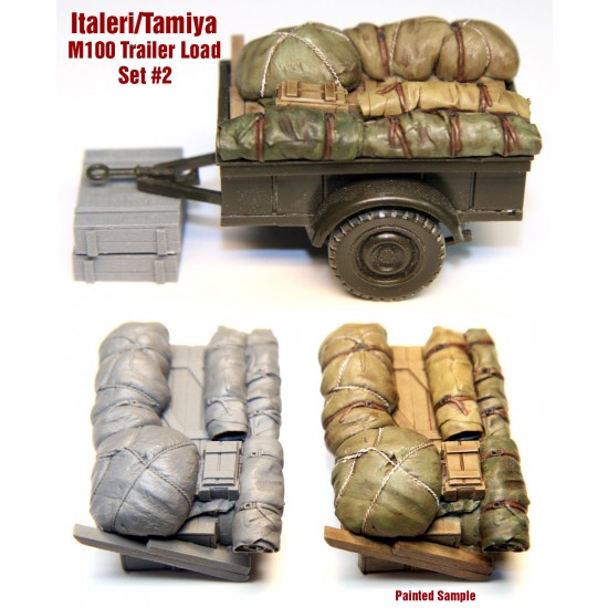 1/35 WWII US M100 1/4 Ton Trailer Load Set #2 for Tamiya/Italeri kit