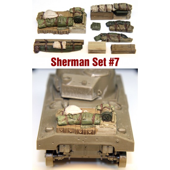 1/35 WWII Sherman Engine Deck & Stowage Set #7 (8pcs)